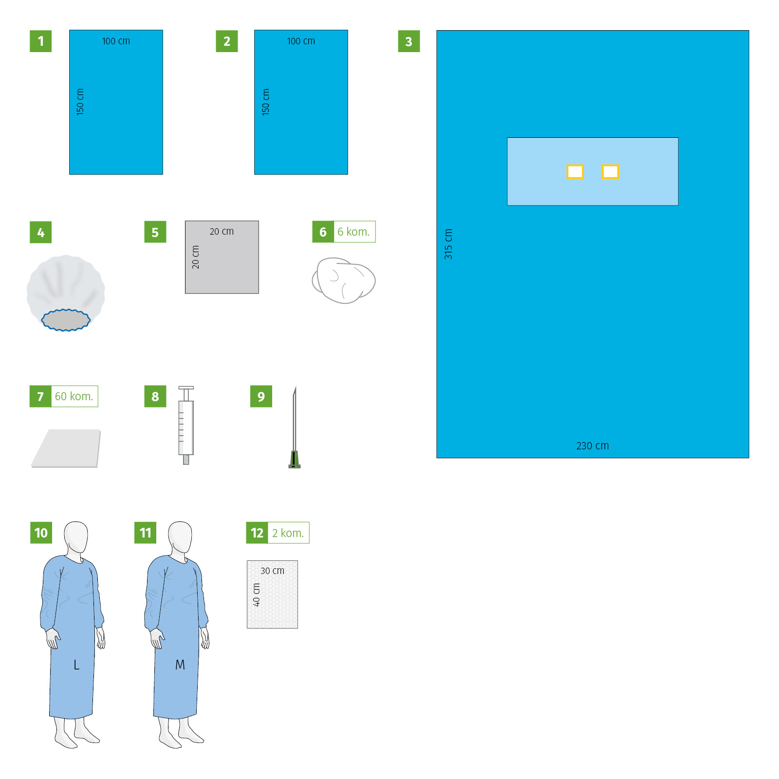 Pacemaker set I, sterile