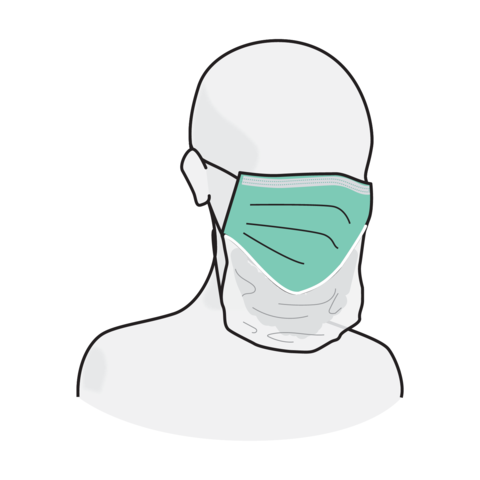 Mask with a chin protection