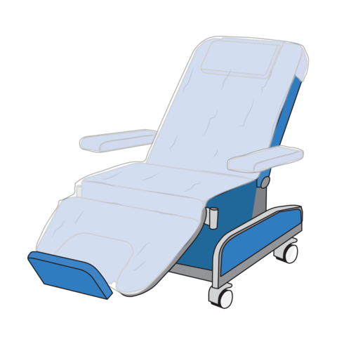 Drapes for hospital beds, tables and chairs